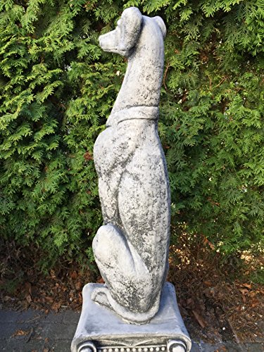Steinfigur Gartenfigur Dekohund Greyhound Figur Hund Windhund Statue 76,8 Höhe - 5