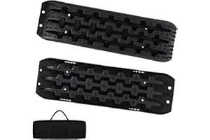 YRHome 2 placas de arena, ayuda de arranque para autocaravana, tabla de recuperación, tracción, banda de tracción, color negro, barro, arena, nieve, escalera de neumáticos