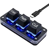 Mini Programmable 3 Key Copy and Paste Keyboard with LED Light, Hot Swap Mechanical Macro Keyboard for Work Play