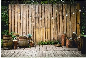 YongFoto 3,5 x 2,5 m winylowe tło fotograficzne w paski, drewniana ściana, drewniana podłoga, beczki, drewniane słupki, do fotografii, tła, na wesele, imprezę, do studia fotograficznego, tła, rekwizyty