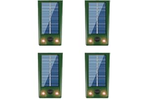 funfunfly 4X La energía Solar expulsa Animales nocturnos, Gatos, Perros, Ardillas, mapaches, Gusanos, Conejos, Zorros, Ciervos, pájaros. Detección de Deportes para repelentes Animales