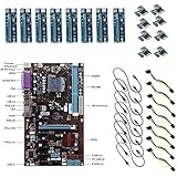 Rokoo 8 GPU LGA 775 DDR3 8-PCIE SATA Mining Motherboard + 8 stücke PCI-E Extender Riser Karte Für BTC Eth Rig Ethereum