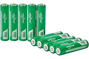 1100mAh Ni-MH AAA Bateria, SUNLYTOUR 10 Sztuki 1100mAh AAA Ni-MH Baterie o Dużej Pojemności Ni-MH AAA Akumulatory, ładowanie do 1200 Cyklów