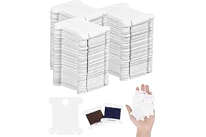 FUGLUS 60Pcs Bobinas de hilo, Tarjetas de Hilo, plástico blanco para punto de cruz, bordado y manualidades, organizador de hilos, para costura, bricolaje y almacenamiento de hilos de bordar