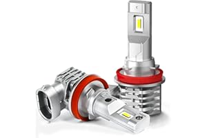 LTONXEN Ampoule H11/H8/H9 LED, 6500K Blanc pour Voiture 12V-24V d'ampoule Phare Kit de Remplacement. (2 Pcs) (2 Ans de Garantie)