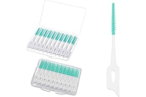 SNZ Dos Cajas de 80 Cepillos Interdentales, Cepillo Interdental de Silicona, Palillos de Dientes con Caja, Portátil de Doble Uso, Palo de Hilo Dental para Limpieza Dental