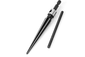 KIKYO T Shape Tapered Reamer, Bridge Pin Hole Handheld T Shape Tapered Hex Reamer Handle Drilling Tool for Taper Holes on Top of Planks, Chamfering
