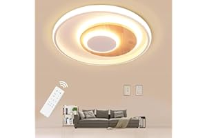 BLMYL plafoniera led soffitto, 40CM Lampada da Soffitto Moderna in legno, dimmerabile 3000K-6000K, plafoniera led for camera da letto, camera for bambini, soggiorno, cucina