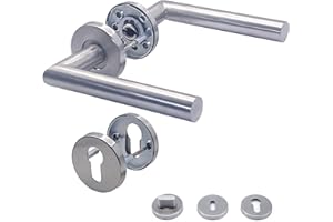GENERIC Türgriffe APECS Drückergarnitur zimmertüren INOX Türklinke für Haustür und Innentüren Türbeschlag rund Rosettengarnitur edelstahl matt Drückergarnitur WC | PZ | BB Modell H-0204