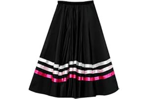 s.lemon Character Skirt, Black Elastic Waist Knee Length Ballerina Ballet Skirts for Rad Character Dance