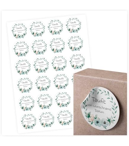 50 Stück Runde Kreuz-Aufkleber, 5,1 Cm - Für Taufe, Konfirmation, Kommunion & Hochzeit
