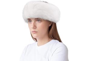 WLLHYF Faux Fur Headband Women Winter Earwarmer Earmuff Ski Hat (White)