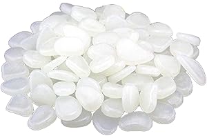 Hievomi 500PCS Pierres Lumineuse Exterieur, Galets Phosphorescents, Matériau en résine de Haute Qualité Couleurs vives, convient pour jardins, chemins et à la décoration des bonsaïs