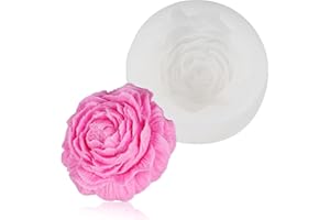 TRUEIN Stampo per Candele in Silicone 3D, Stampi per Candele di Qualità Alimentare, Fiore Sapone Candela Stampo, a Forma di Peonia per Sapone, Candela, Cioccolato, Aromaterapia, Ornamenti Fai Da Te
