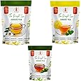 32 Baar Chamomile & Lemon & Ginger Flavoured Tea Combo | Herbal Infusion Green Tea Leaves | Relaxing & Refreshing | Perfect for Stress Relief & Immunity Boost | All-Natural Ingredients