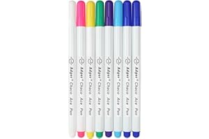 coalwop Water Erasable Fabric Marking Pens 8 Multicolor Water Soluble Pens Auto-Vanishing Ink Fabric Marker for DIY Patchwork Sewing Dressmaking Marking Tracing Embroidery