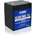 DCHOUSE 12V 6Ah Small LiFePO4 Battery, Rechargeable Lithium Battery with 3000+ Deep Cycle and BMS Protection for RV, Golf Cart, Lawn Mower, Solar Panel, Camping