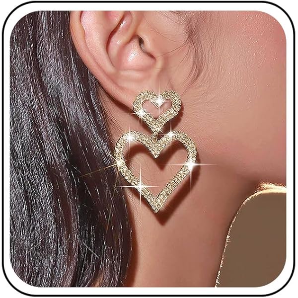 Heart Drop Earrings Linawe Stainless Steel Heart Dangle Earrings