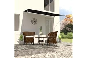 FIRBNUS Toldo Retráctil Toldo Retractil Exterior Toldo Extensible Toldo de Pared Toldos Impermeables Toldo Ajustable Toldo Manual Retráctil Toldos Exterior Enrollables Gris Antracita 250x150 cm