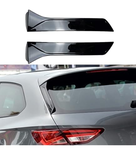 Achterruit Zijspoiler, 2 STUKS Links Rechts Achterruit Zijsplitter Vleugel Exterieurbekleding Vervanging voor SEAT LEON 5F FR Mk3 MK3.5 2013-2021(zwart