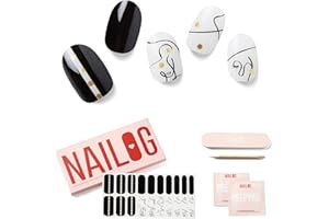 NAILOG Pellicola per Unghie, 20Pcs Nail Stickers Gel Varnish Adesivo Stencil, Smalto Adesivo per Unghie French Manicure Nails Wraps Decorazione DIY per Donne Ragazze, Illusion