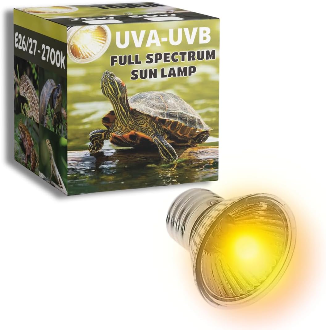 Tonia Bombilla UVB 3.0 25W y 50W - Luz Solar de Espectro Completo para Reptiles y Anfibios (1, 25w)