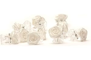 ‎FLEXISTORE 5 x Rosen auf Haarklammer - Brauthaarschmuck - Rosenhaarklammern - weiß