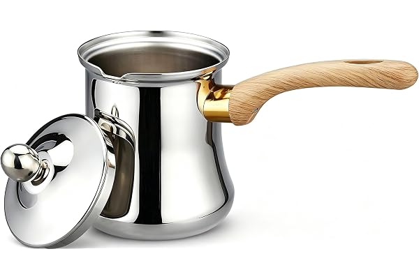 SANQIAHOME Turkisk kaffekanna, rostfritt stål Cezve 720 ml grekisk Briki