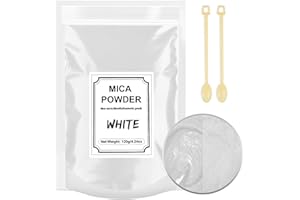 FANKOO Epoxidharz Farbe 120g, Mica Pulver Natur Metallic Epoxidharz Pigment Seifenfarbe Set für Epoxidharz, Kerzenherstellung, Seifenherstellung, Badebombe, Make-up, Wachsschmelzen, Schleim (Weiß)