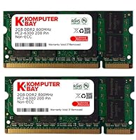 Komputerbay 4GB 2X2GB DDR2 800MHz PC2-6300 PC2-6400 (200 PIN) SODIMM Laptop-Speicher
