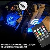 DUFFA Premium RGB Ara&ccedil; İ&ccedil;i Atmosfer LED Aydınlatma Seti - Sese Duyarlı M&uuml;zik Ritimli Araba Ayak Altı LED Şerit, &Ccedil;akmaklık Gir