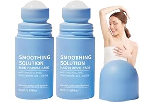 IZBEAUVO 2pcs Razor Bump Smoothing Solution Ingrown Hair Treatment with BHA AHA - High Roller Ingrown Tonic for Underarms Abdomen - Ingrown Hair Serum for Men & Women - Roller Ball Applicator for Tend Skin