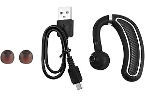 Mugast Auriculares Bluetooth, Auriculares Bluetooth 4.1 Negros Auriculares comerciales de 70 días de Espera con cancelación de Ruido para Deportes y Uso Diario