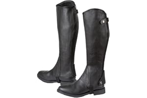 Covalliero Minichaps Elasto Leder Elastikeinsatz, schwarz