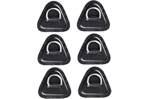Gcroet Bateaux gonflables D Anneaux Patch, Triangle d-Rings Patch, d-Rings PVC Stand-up Paddleboard Kayak Kayak canoë d Ring Accessoires de Patch PVC 6pcs Noirs