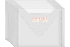 OTCRAFT 20 Pcs Large Stamp & Die Storage Pockets Resealable Clear Plastic Seal Bags Storage Case for Cutting Dies Stencil Album Stamp Crafts for DIY Scrapbooking Paper Card Craft Cutting Dies Storage