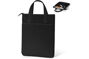 PLAYEXEN Cartella Portadocumenti, Cartellina Portadocumenti A4 Impermeabile Valigetta in Neoprene, Porta Documenti Viaggio con Cerniera per Intervista Viaggi Riunioni Congressi, Organizer Documenti Nero