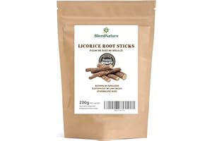 BLENDNATURE Regaliz en Palo - Raiz 100% Natural Seleccionadas– Bolsa de 200g – Maxima Frescura –Vegana