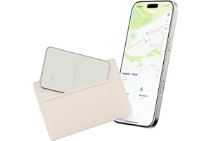 SATECHI FindAll Air GPS Wallet Tag Z Funkcją Apple Find My, Alertem O Zgubieniu, Głośnym Dźwiękiem, Ładowaniem Bezprzewodowym, Lekką Kartą GPS, Lokalizatorem Dla iPhone, iPad I Mac – Beżowa