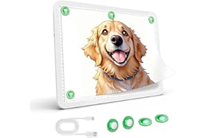 Zocelight 9000 Lux Super Bright tablette lumineuse A4,tablette dessin rechargeable avec une batterie lithium de 4000mAh,table lumineuse aimant pour le traçage la peinture en diamant, esquisse(Blanc)