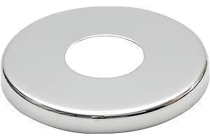 PEPTE PLUMBING4HOME 21mm (1/2") Collare Acciaio Cromato Valvola Buco Copertina Rubinetto 8mm Altezza, Argento