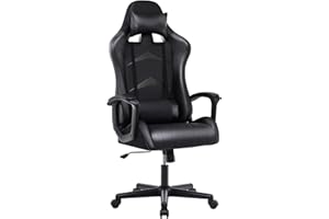 ‎INTIMATE WM HEART IntimaTe WM Heart Gaming Stuhl, Ergonomischer Gamer Stuhl, Schreibtischstuhl mit Verstellbarem Kopfkissen und Lendenkissen, Computerstuhl mit Hoher Rückenlehne, 52 x 49 x 130cm (Schwarz)