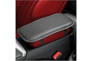 CGEAMDY Coussin D'accoudoir Voiture, Coussin Antidérapant Pour Console Centrale Voiture, Coussin En Cuir Pour Accoudoir Voiture, Housse De Console Centrale Pour Accoudoir En Soie Glace(Noir)