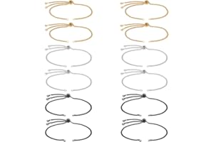 UNICRAFTALE 12Pz 3 Colori 26cm Braccialetti Scorrevoli in Acciaio Inossidabile Bracciale Scorrevole Regolabile con estremità in Strass Bracciale Nero Dorato Catene A Maglie per Creazione di Gioielli