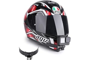 Lupholue Ulepszony kask motocyklowy z uchwytem na podbródek z samoprzylepnymi, zakrzywionymi wkładkami, kompatybilny z GoPro Hero 12, 11, 10, 9, 8, 7, (2018), 6 Hero Black, Session, Xiaomi Yi, SJCAM