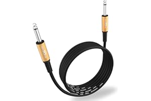 Augioth Guitar Cable 3 ft, Stage Electric Instrument Bass Cable AMP Cord 1/4 Straight to Straight Black