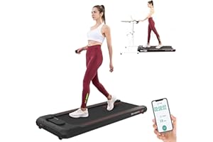 CITYSPORTS Tapis de Course électrique Domestique, Tapis de Course de Bureau, Tapis de Course électrique sous la Table, 1-6 km/h, avec APP, télécommande et écran LED, sans Installation