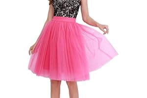 BTRUELY Tüllrock Damen Mit Elastische Hohe Taille Petticoat Unterrock Party Rockabilly Tüll Rock Midirock Crinoline