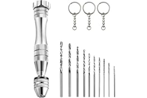 GKZB Trapano a Mano Modellismo Mini con 11Pezzi Twist Drill Punte Trapano Elicoidali Precision 0,8-3.0mm per Forare a Mano Legno in Metallo Gioielli Modellismo Foratura Fai-Da-Te