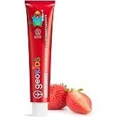 Georganics Kids &amp; Baby Strawberry Toothpaste - 75ml - Natural, Fluoride Free with Hydroxyapatite - Vegan, SLS Free, Plastic F